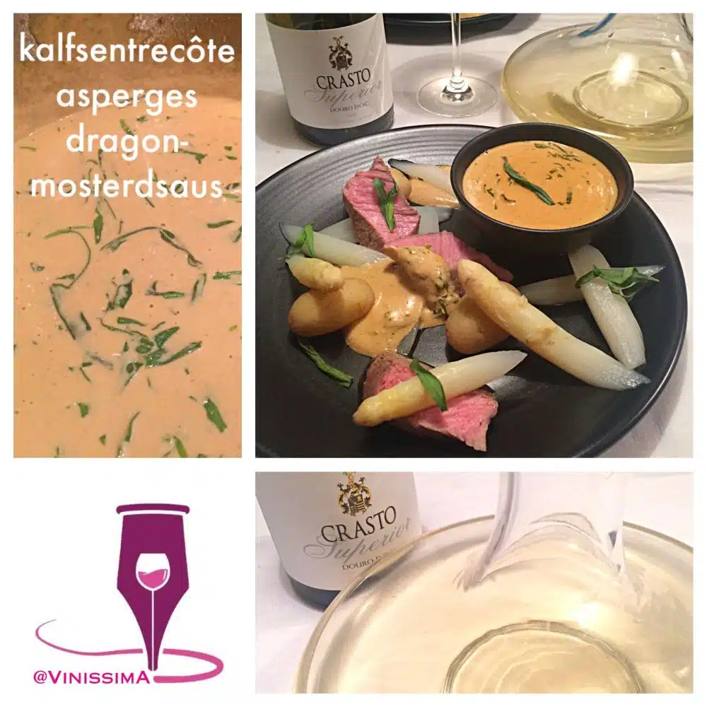 Douro Crasto Superior en asperges met mosterd-dragonsaus Douro, Crasto Superior