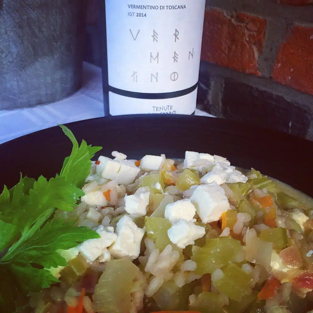 Risotto met bleekselderij en feta