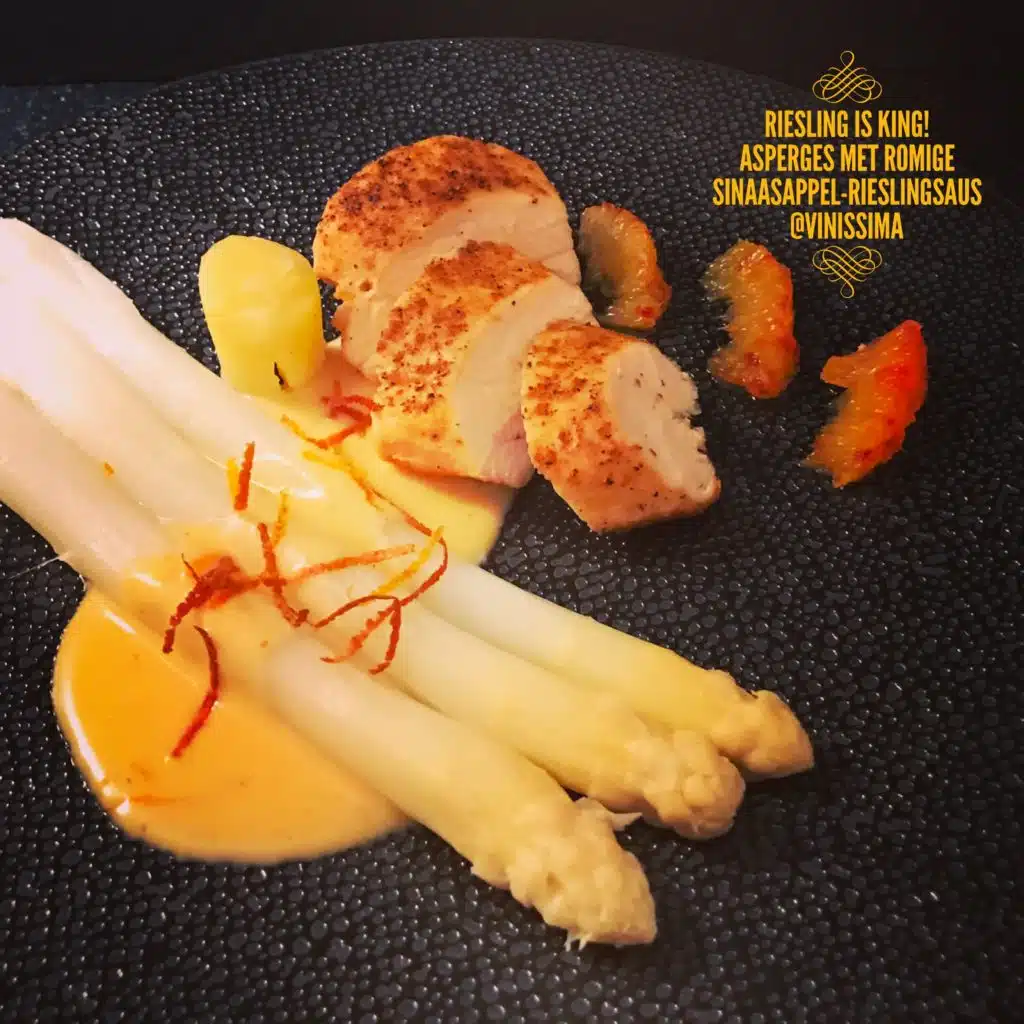 asperges met riesling-sinaasappelsaus