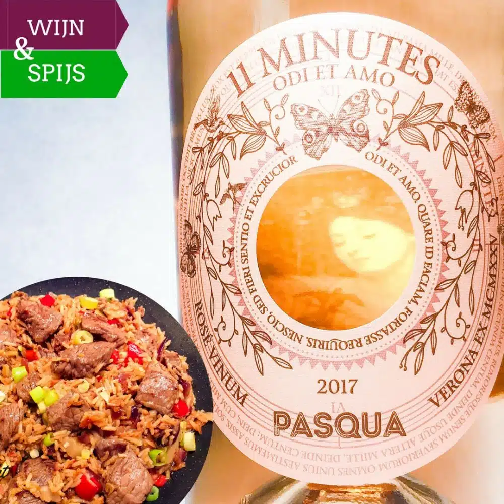 1 Minutes en Koreaanse beef en spicy kimchi