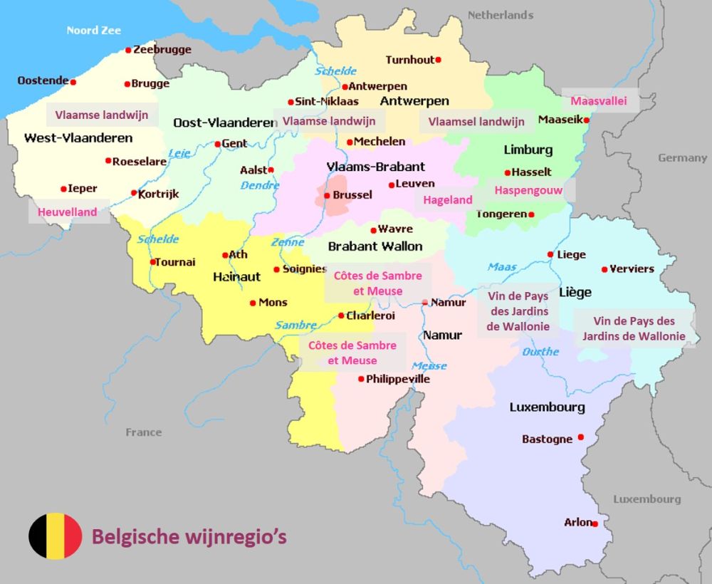 Belgische wijnregio's