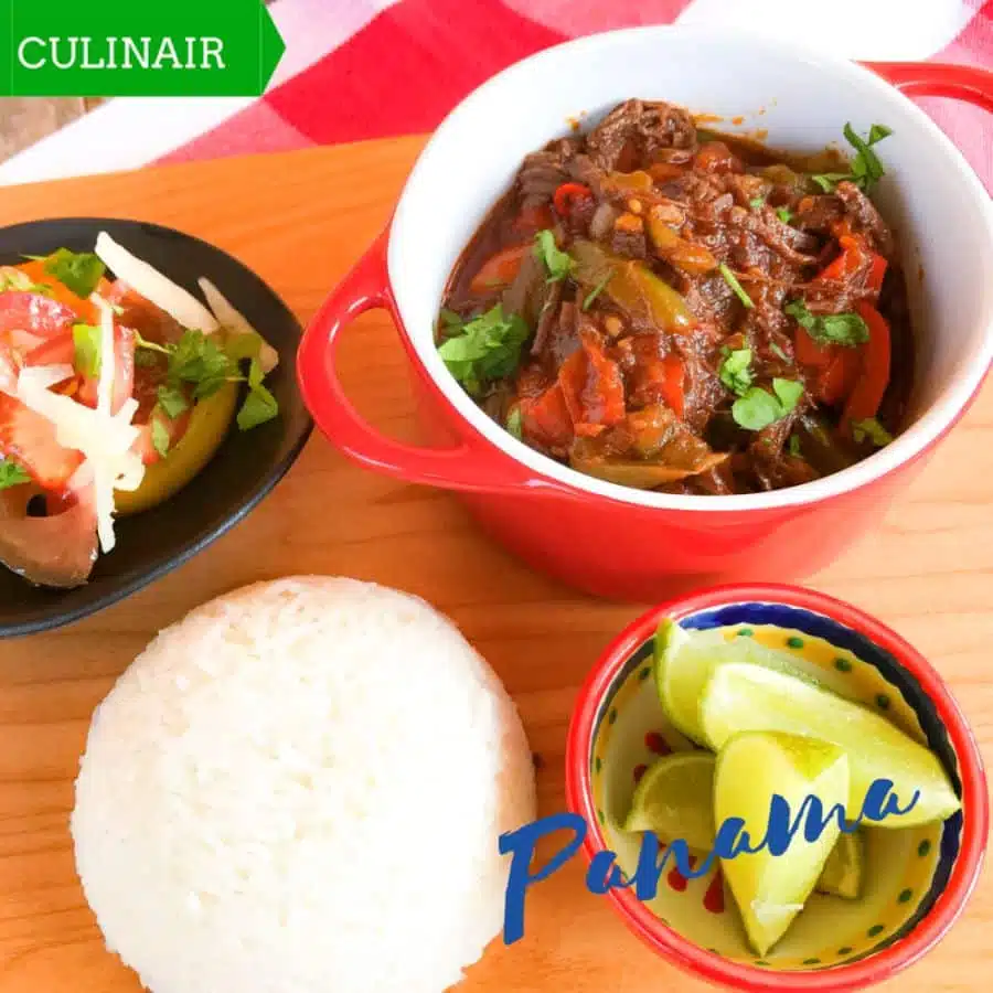 Panamese roja vieja y arroz con coco