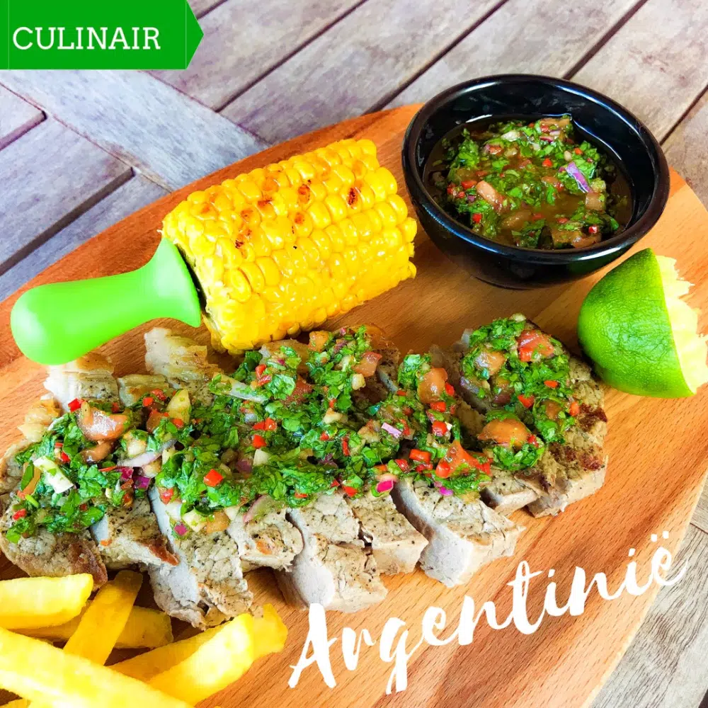 Churrasco en chimichurri de tomate