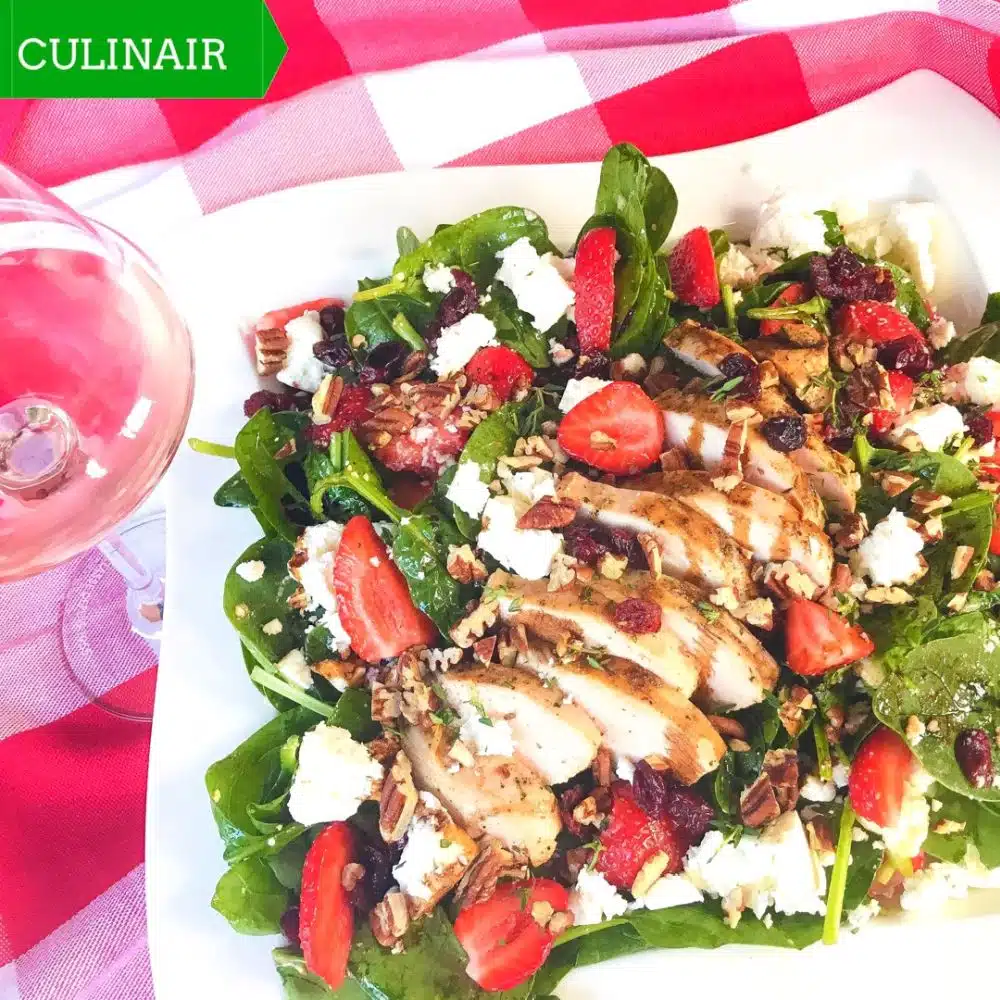 salade kip aardbeien