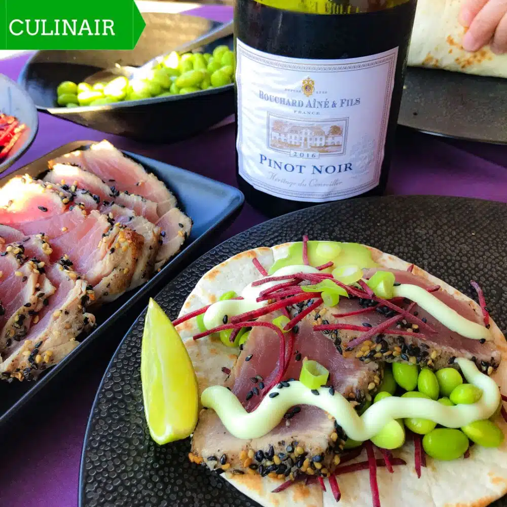 Tortilla’s met tonijntataki en wasabimayonaise