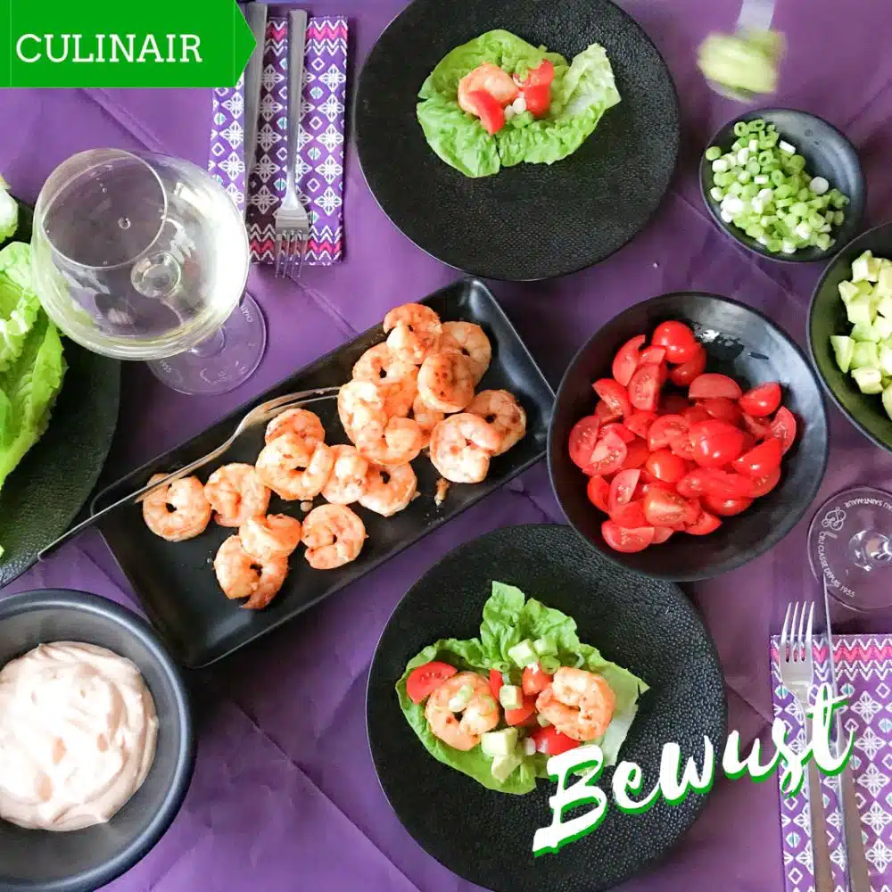 Low Carb slawraps met pittige gambas