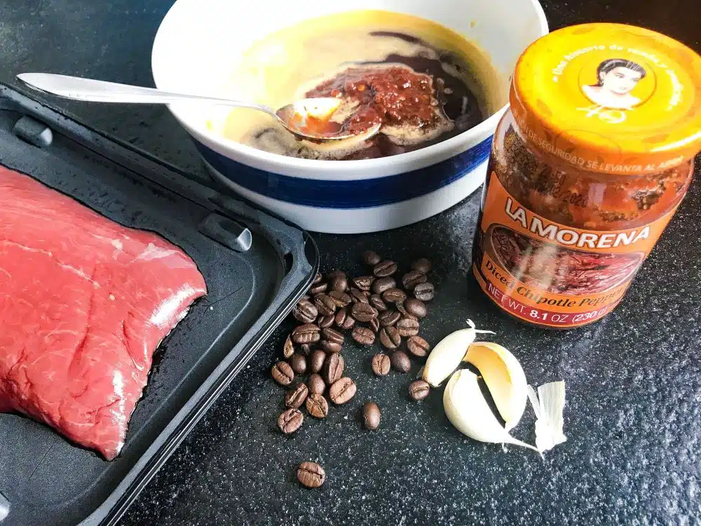 bavette met espresso-chipotle marinade