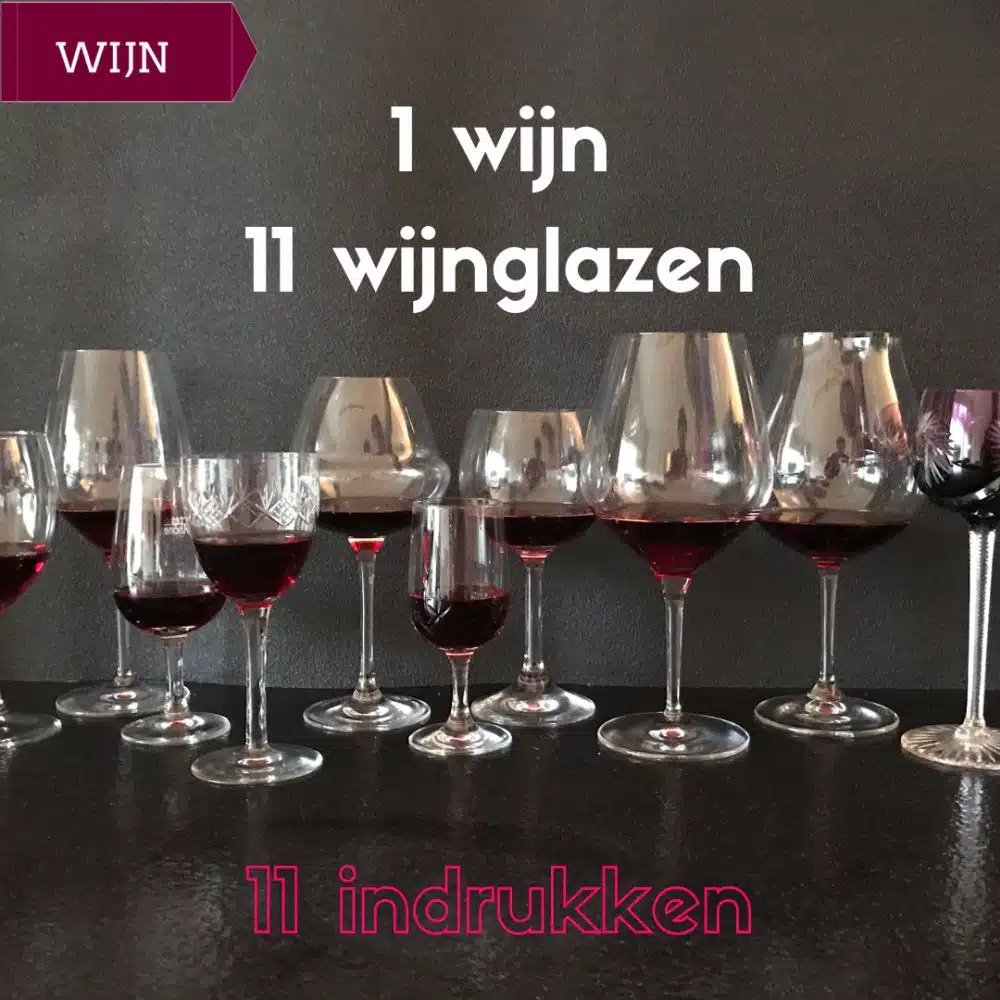 wijn smaakt in elk glas anders