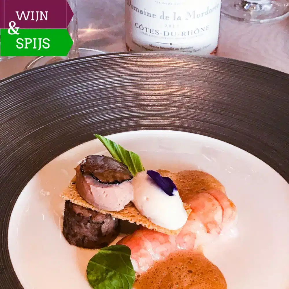 winnende combinatie - langoustine en kalf met La Dame Rousse rosé