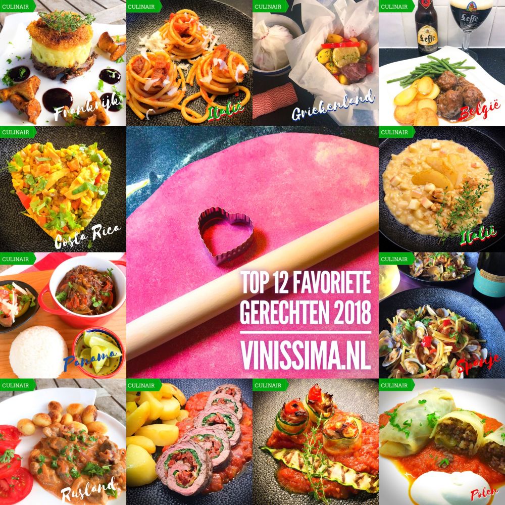 Top 12 favoriete gerechten 2018 op vinissima.nl