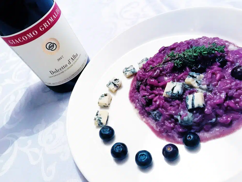 dolcetto bij risotto met peer dolcetto bij risotto met bosbessen en gorgonzola