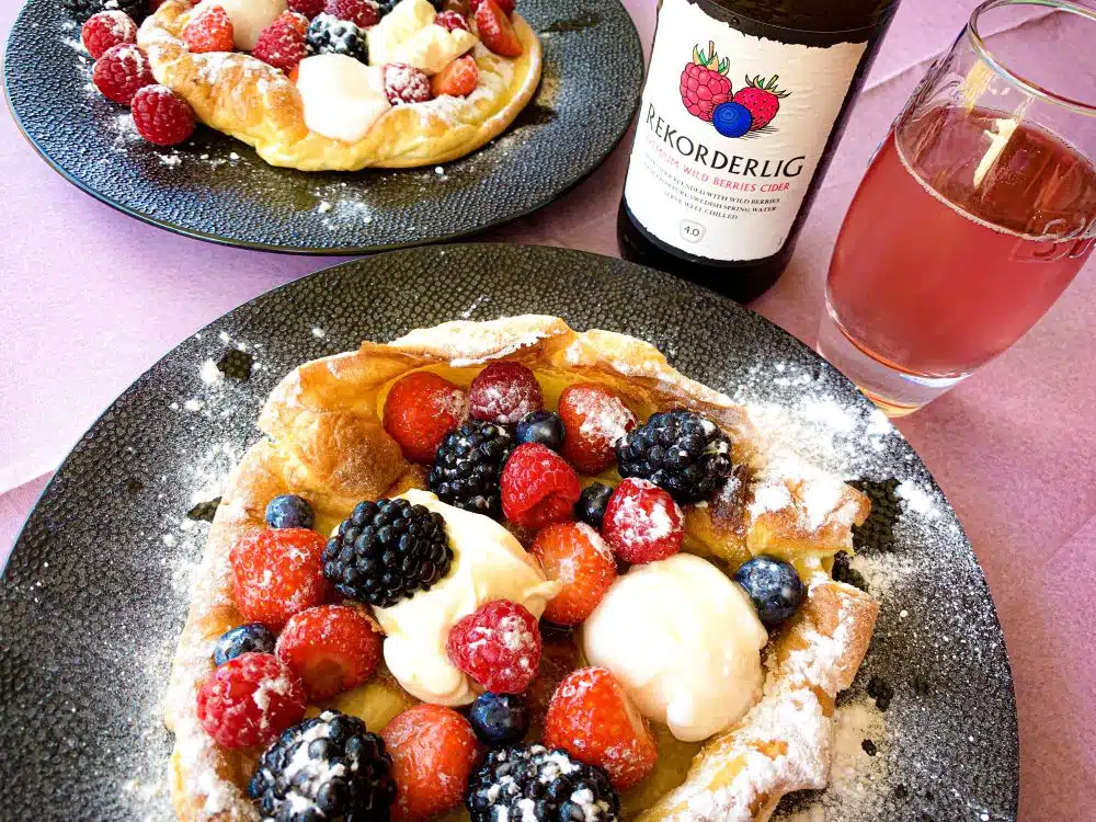 Dutch Baby met vers fruit en Rekorderlig cider