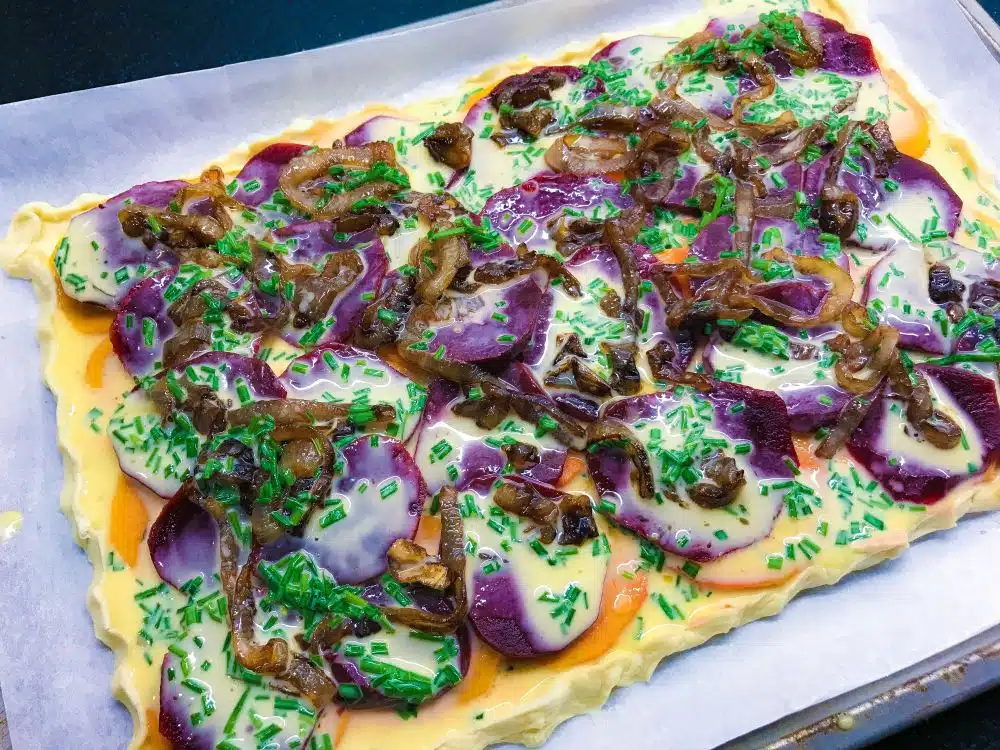 hartige taart met bietjes en zoete aardappel – 3 hartige taart met bietjes en zoete aardappel - 3