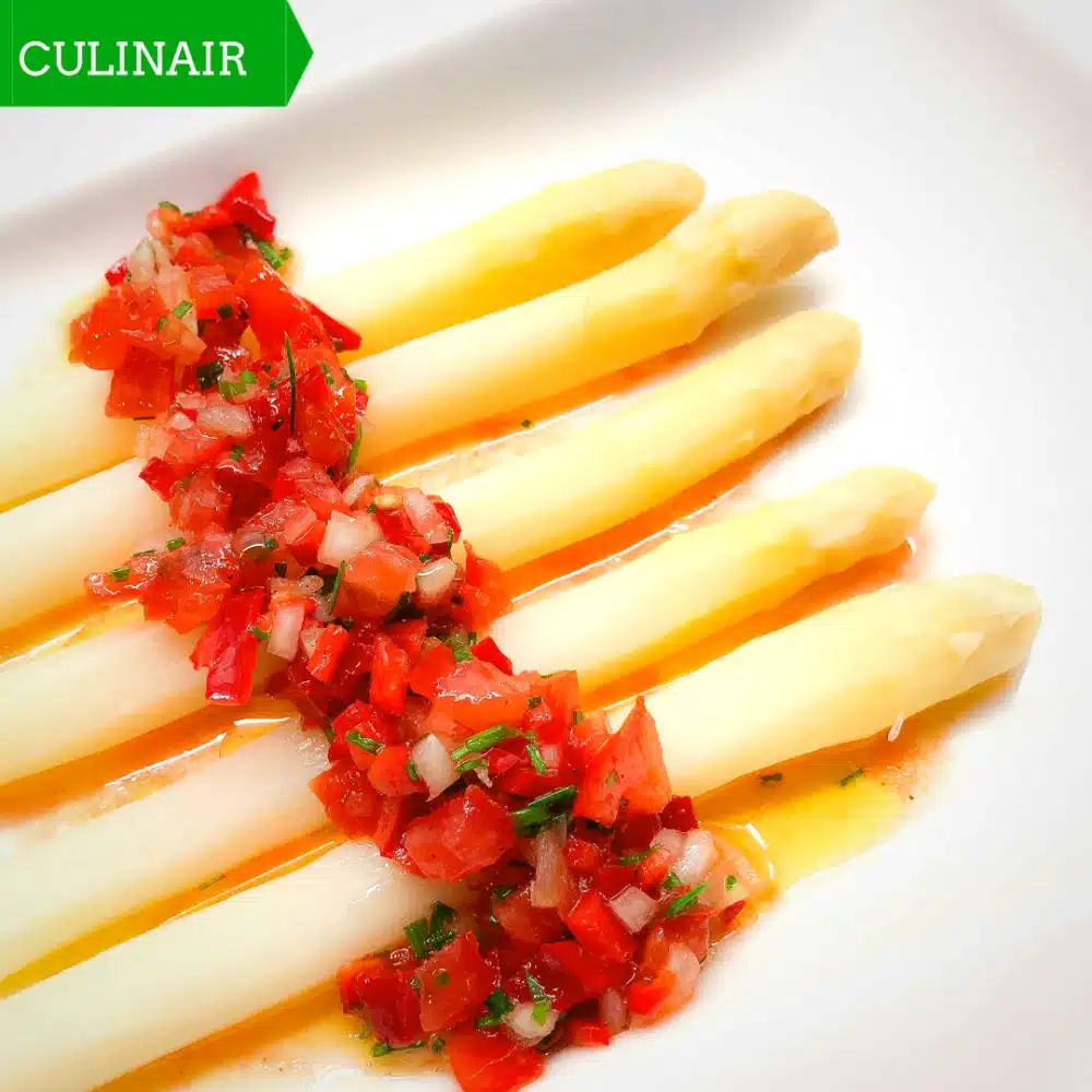 Witte asperges met vinaigrette uit Navarra