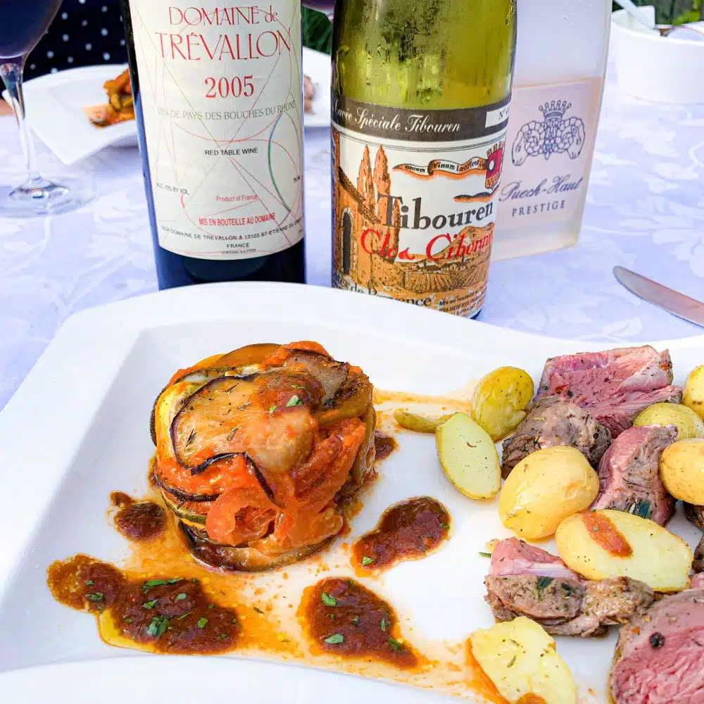 confit byaldi met Trevallon 2005 en Cibonne tibouren rouge 2013