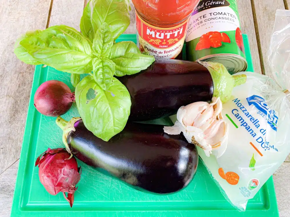 ingrediënten parmigiano di melanzane