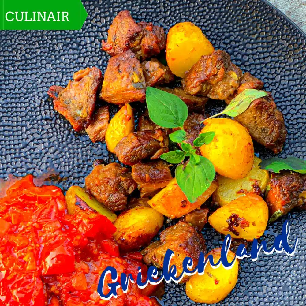 arni ladorigani me patates sto fourno – Griekse lamsstoof met citroen en oregano