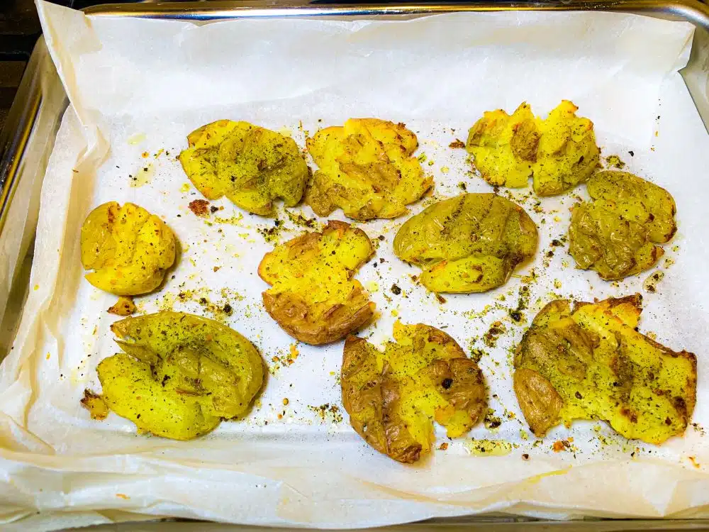 crispy smashed potatoes - knapperige krieltjes uit de oven