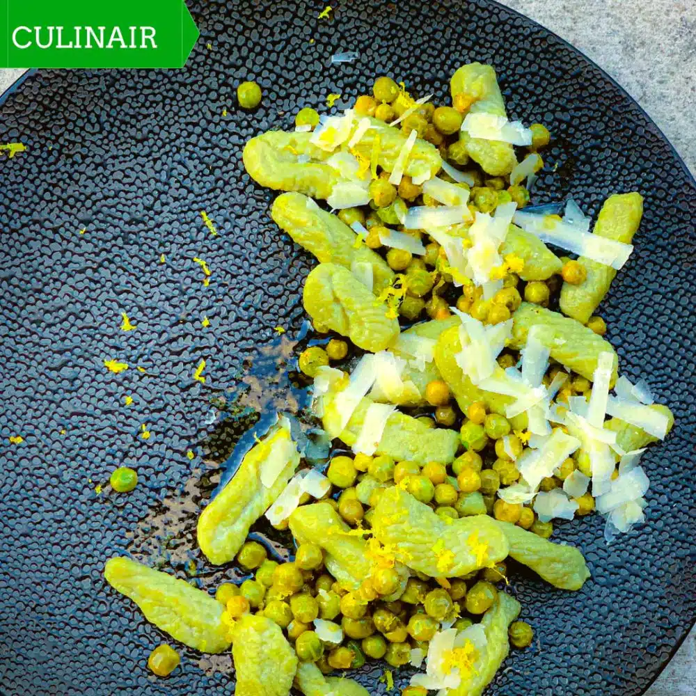 matcha gnocchi met doperwten en citroen