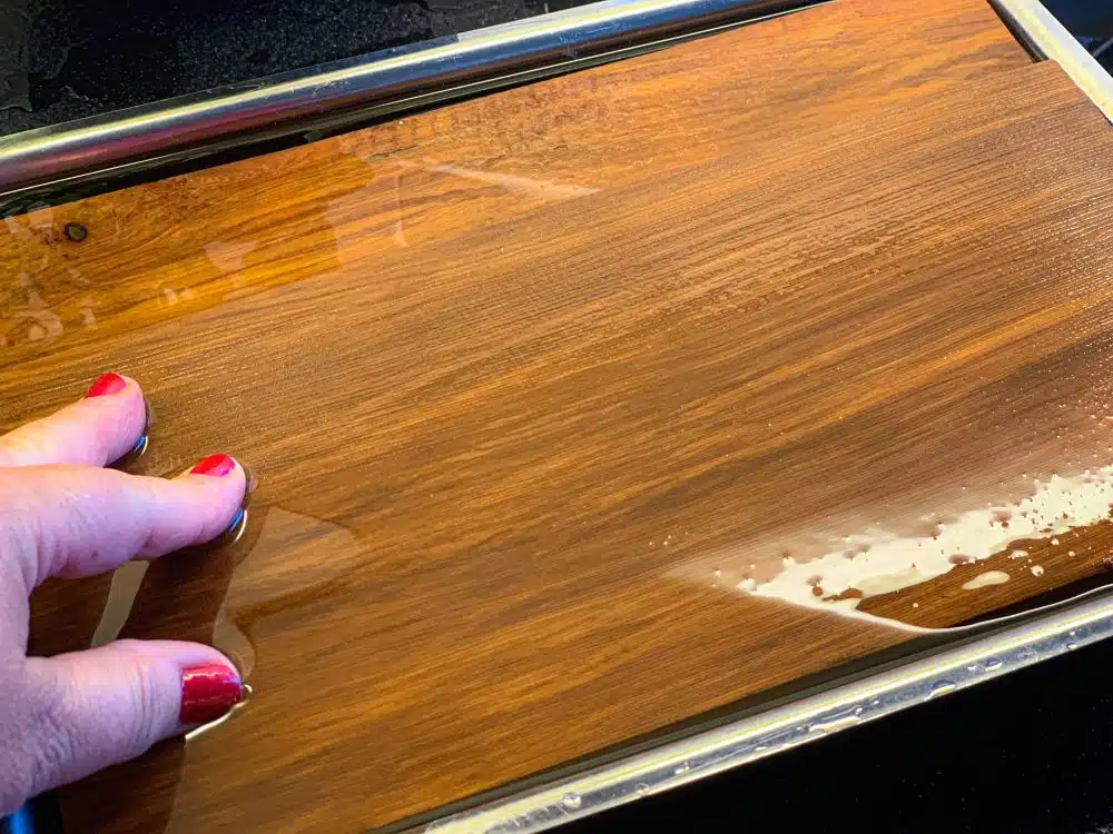 cederhouten plank inweken