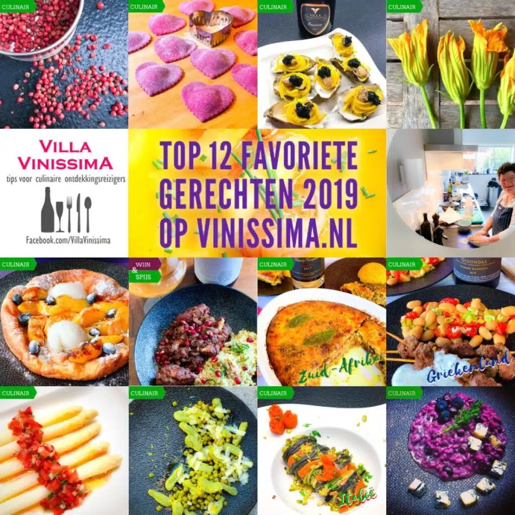Top 12 favoriete recepten 2019 op vinissima.nl