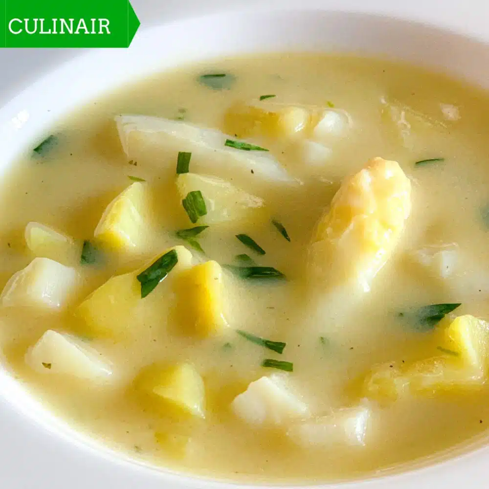 aspergesoep met aardappel en dragon
