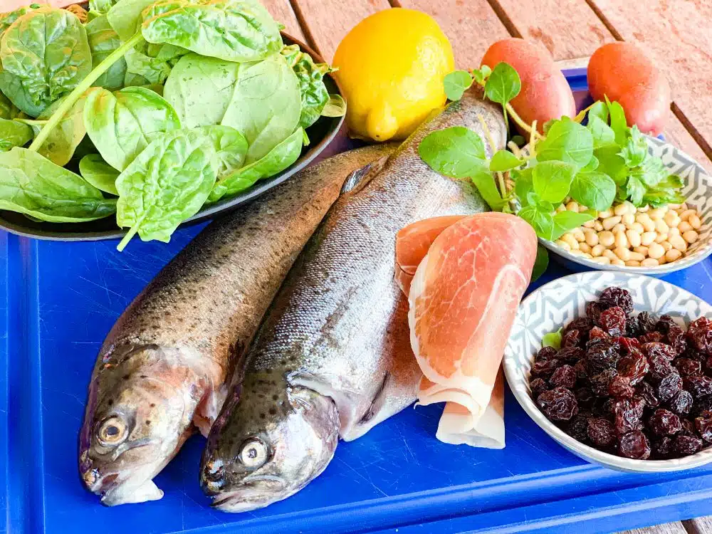 ingrediënten Andorra forel en spinazie ingrediënten Andorra forel en spinazie