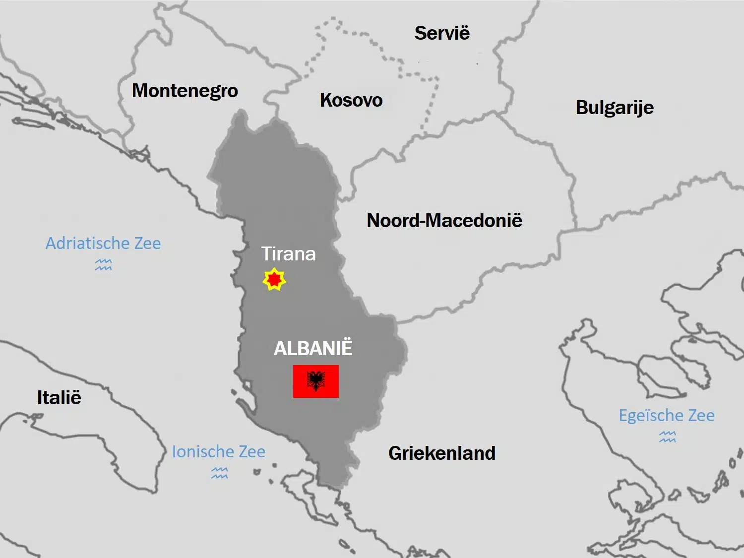 kaart Albanië