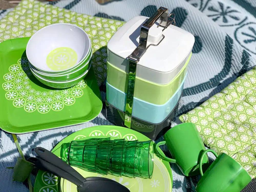 picknickset met stapelbare lunchboxes picknickset met stapelbare lunchboxes