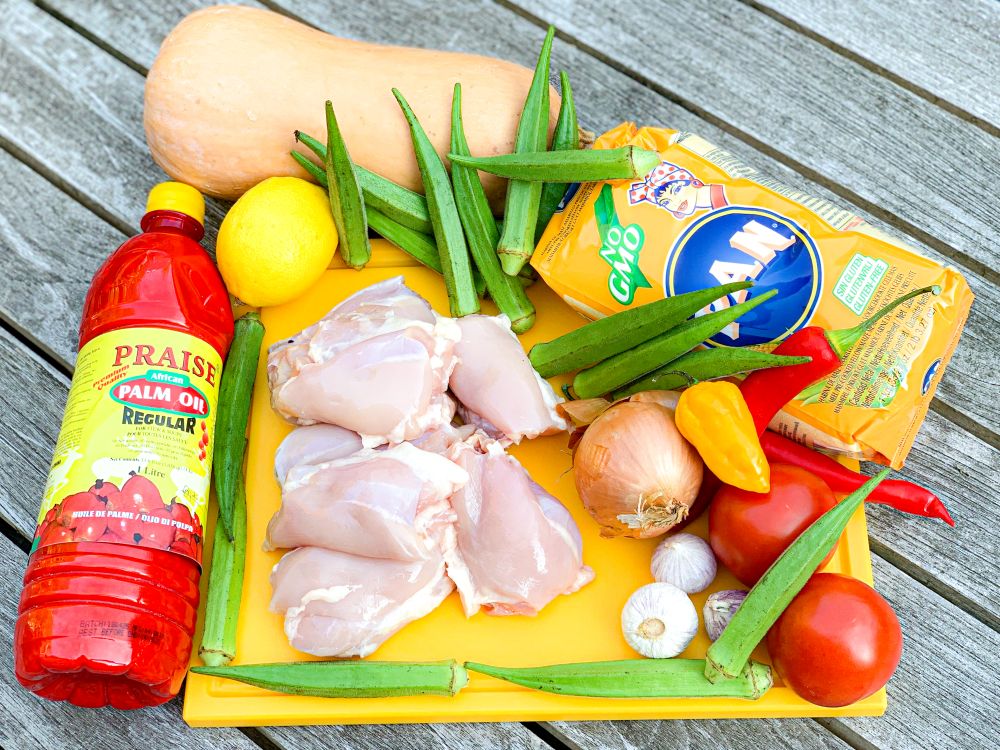 ingrediënten muamba de galinha uit Angola