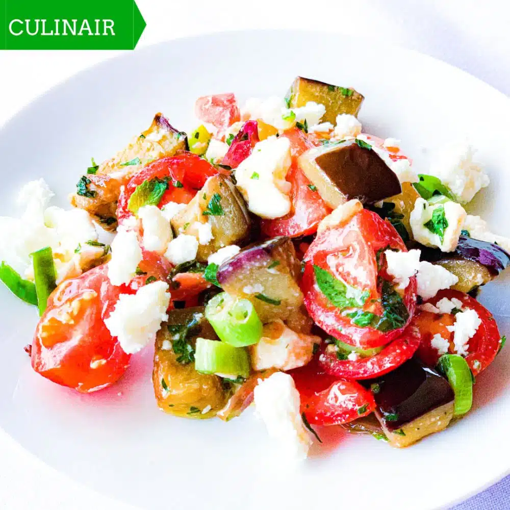 salade aubergine tomaat