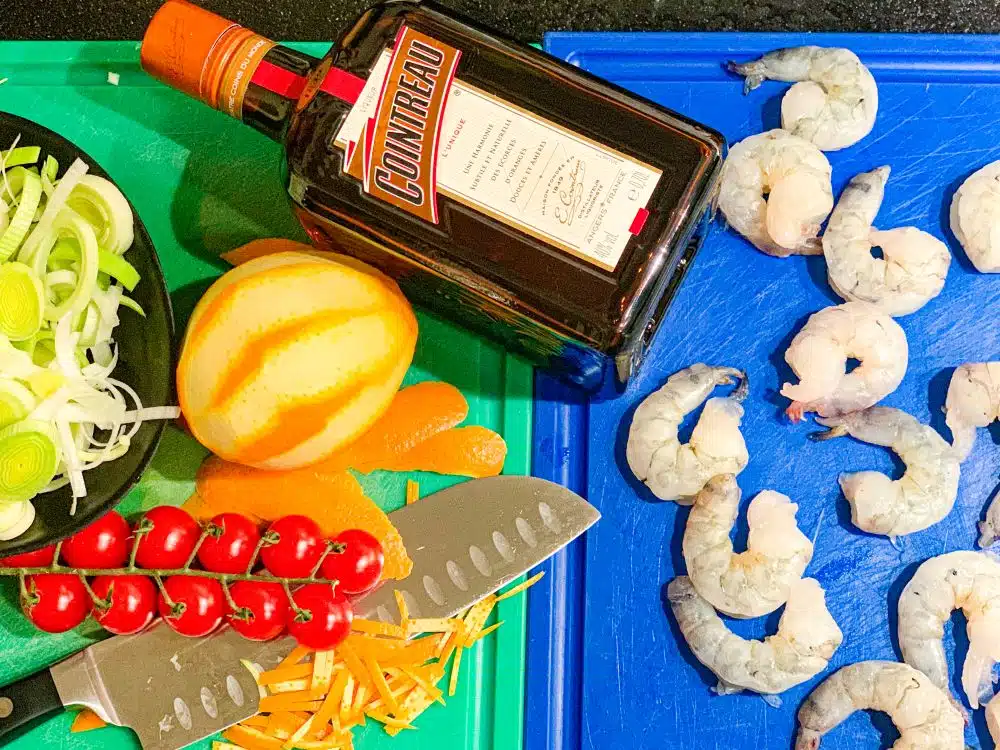 Pasta met tijgergarnalen en sinaasappel - ingrediënten