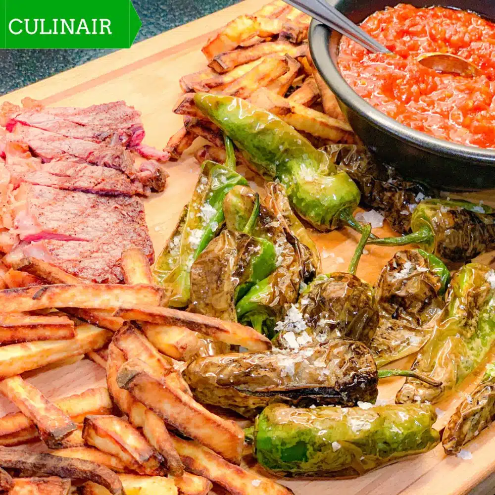 pimientos de Padrón en salsa brava
