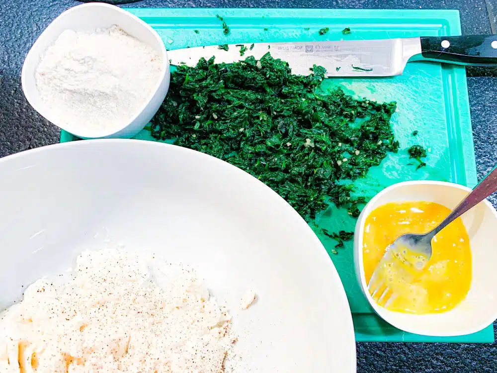 Ingrediënten Toscaanse gnudi met ricotta en spinazie