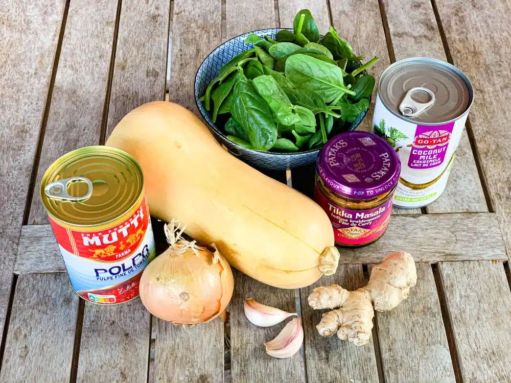 Ingrediënten pompoencurry