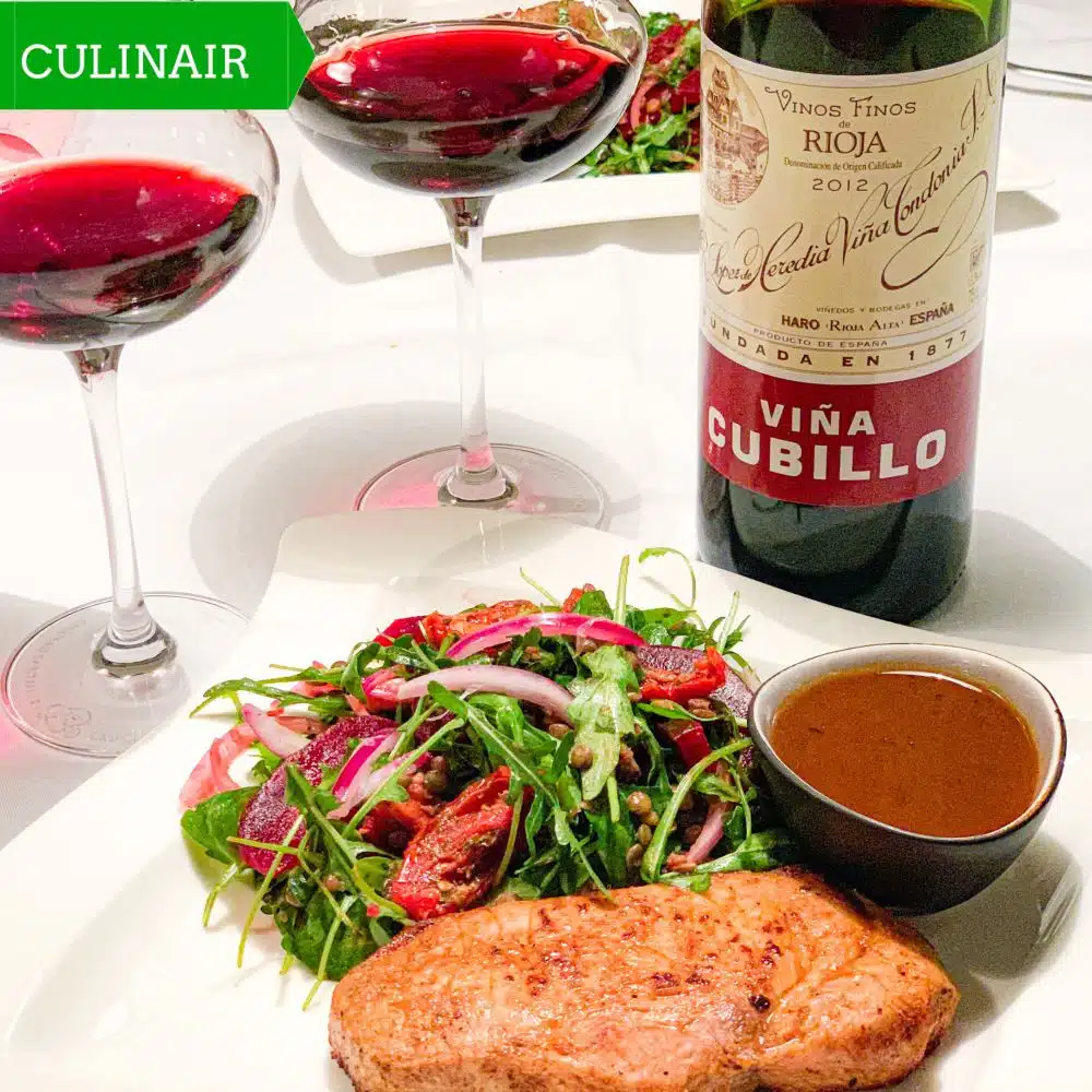 Spaanse varkensfilet met sherrysaus en Rioja Viña Cubillo