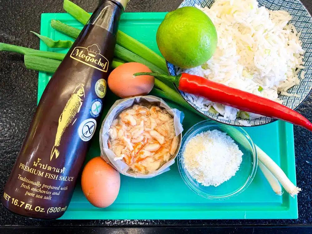 Ingrediënten Thaise crabcakes met kokosrijst Ingrediënten Thaise crabcakes met kokosrijst