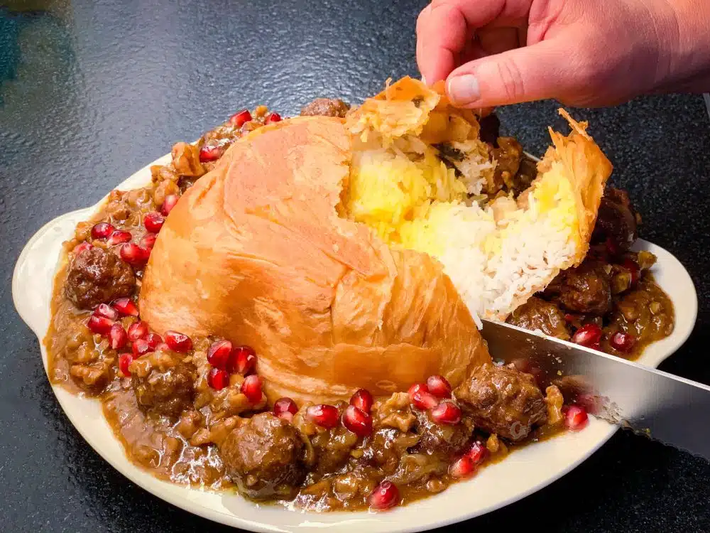 Shah plov in lavashbrood Shah plov in lavashbrood