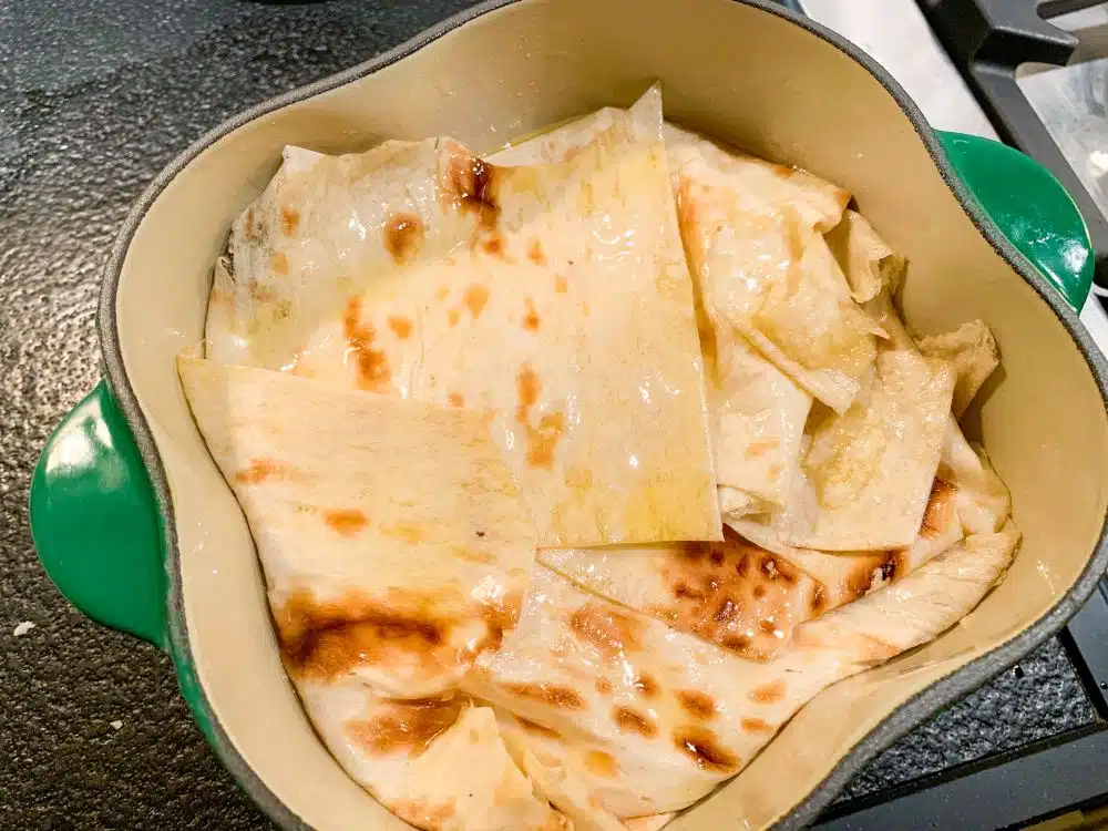 Shah plov met lavashbrood afdekken – stap 3