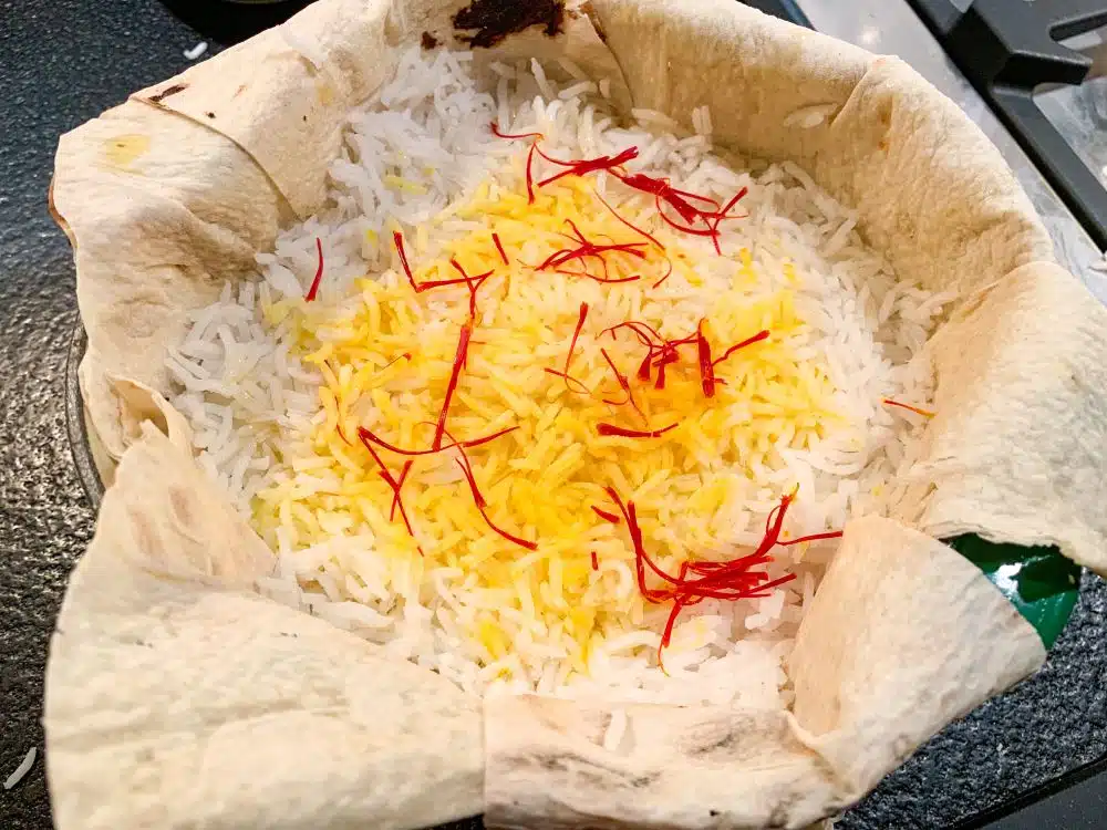 Shah plov met lavashbrood rijst en saffraan – stap 2 Shah plov met lavashbrood rijst en saffraan - stap 2
