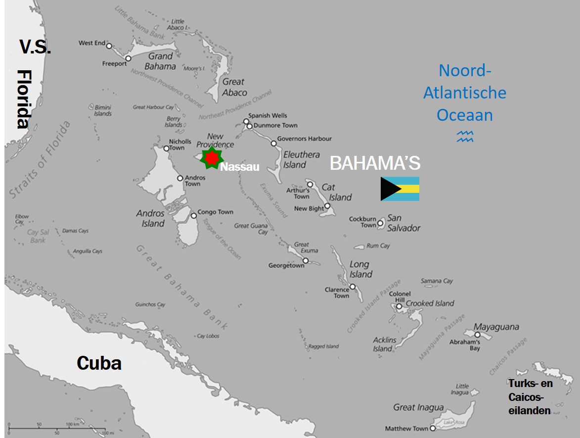 kaart Bahamas