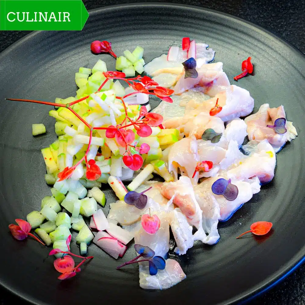 Ceviche van zeebaars met Apple Blossom
