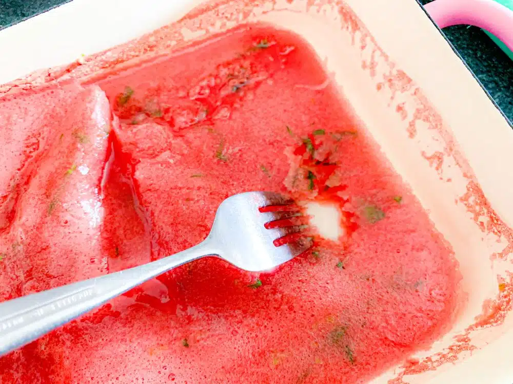 Watermeloengranita – elk half uur omscheppen