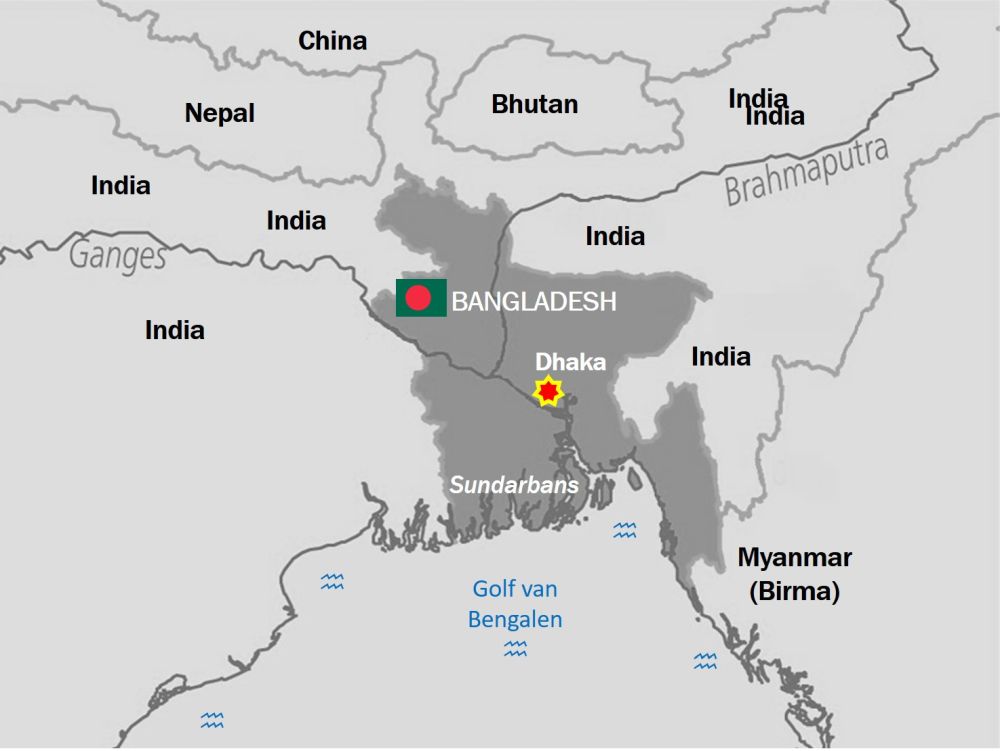 kaart Bangladesh