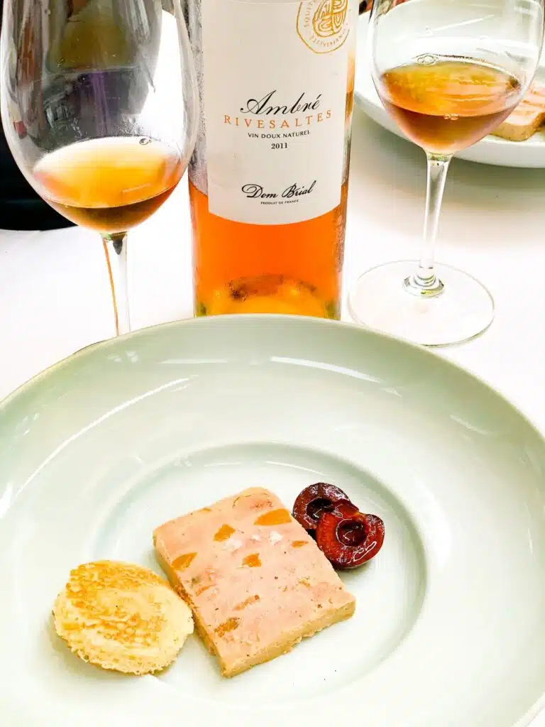 ganzenlever met Rivesaltes Ambré 2011 van Dom Brial