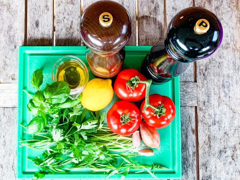 Ingrediënten sauce vierge