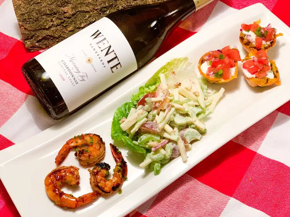 American appetizers - Wente Morning Fog chardonnay