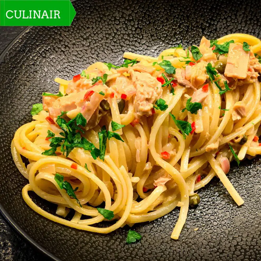 Pasta met tonijn en citroen