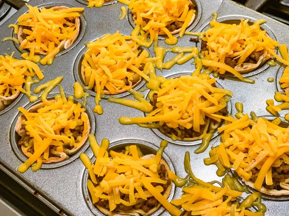 Tacocups met beef en cheddar