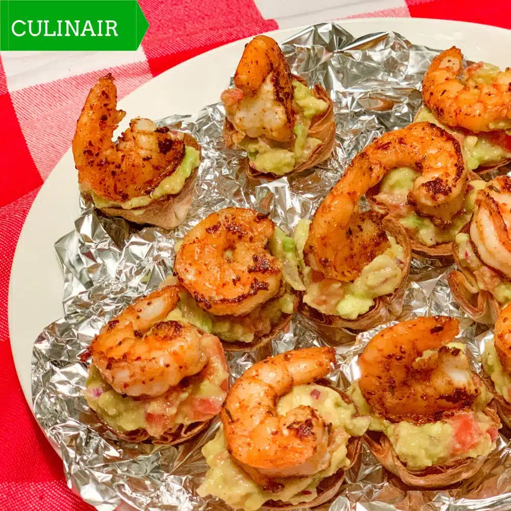 Cajun Guac-Shrimp Tortilla Cups